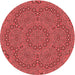 Square Patterned Red Rug, pat3677rd