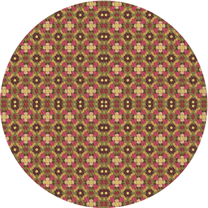 Square Machine Washable Transitional Caramel Brown Rug in a Living Room, wshpat3678brn