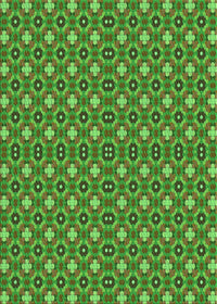 Machine Washable Transitional Seaweed Green Rug, wshpat3678grn