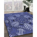 Machine Washable Transitional Blue Rug in a Family Room, wshpat3679blu