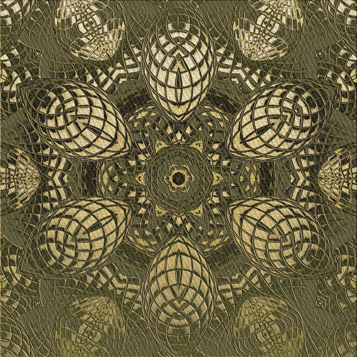 Round Patterned Milk Chocolate Brown Rug, pat3679brn