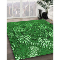 Patterned DarkGreen Rug, pat3679grn