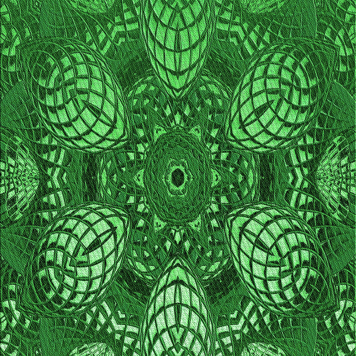 Machine Washable Transitional Dark Green Rug, wshpat3679grn