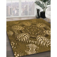 Patterned Cinnamon Brown Rug, pat3679org