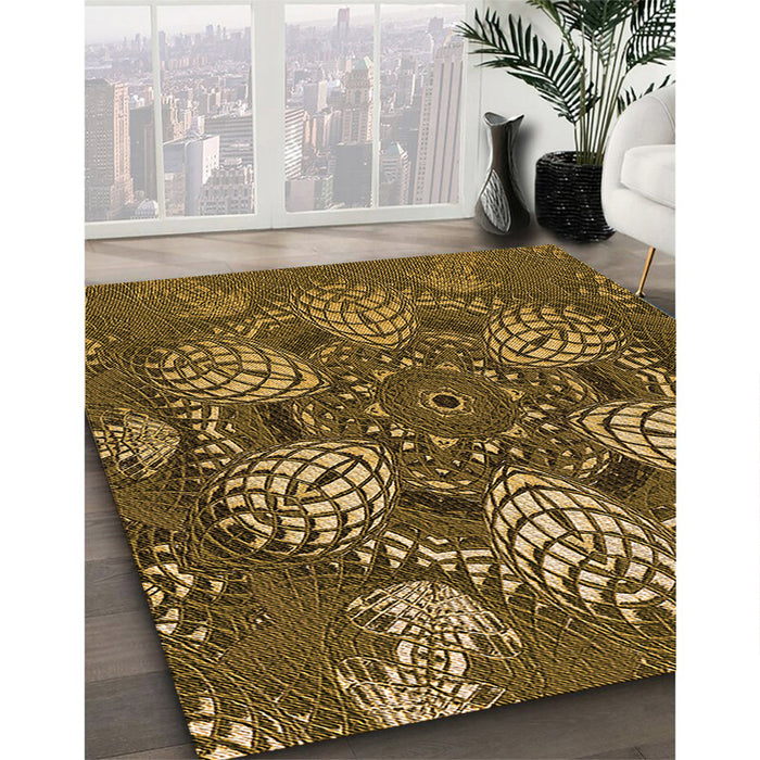 Machine Washable Transitional Cinnamon Brown Rug in a Family Room, wshpat3679org