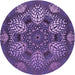 Square Patterned Purple Rug, pat3679pur