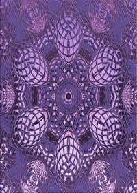 Machine Washable Transitional Purple Rug, wshpat3679pur