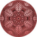 Square Patterned Cranberry Red Rug, pat3679rd