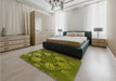 Patterned Green Rug in a Bedroom, pat3679yw