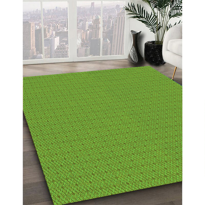 Patterned Dark Lime Green Rug in Family Room, pat368grn