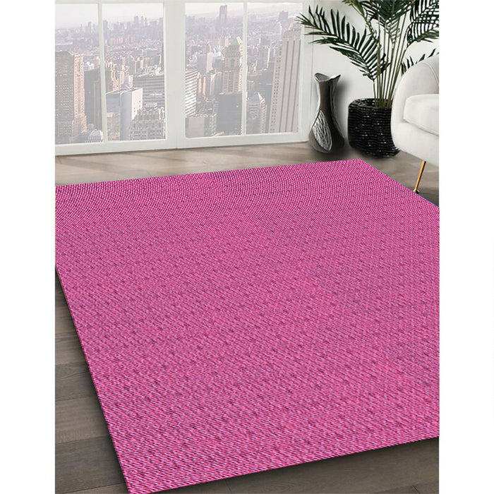 Patterned Deep Pink Rug in Family Room, pat368pur