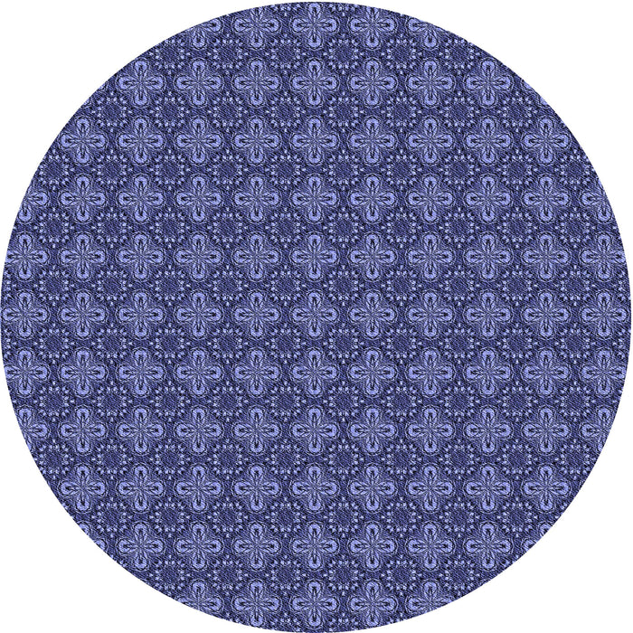 Square Machine Washable Transitional Medium Slate Blue Rug in a Living Room, wshpat3680blu