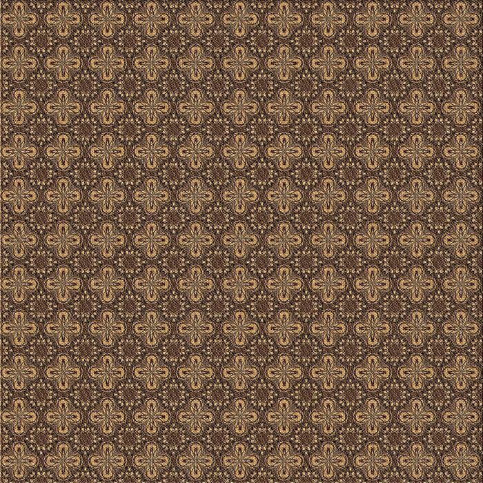 Round Patterned Cinnamon Brown Rug, pat3680brn