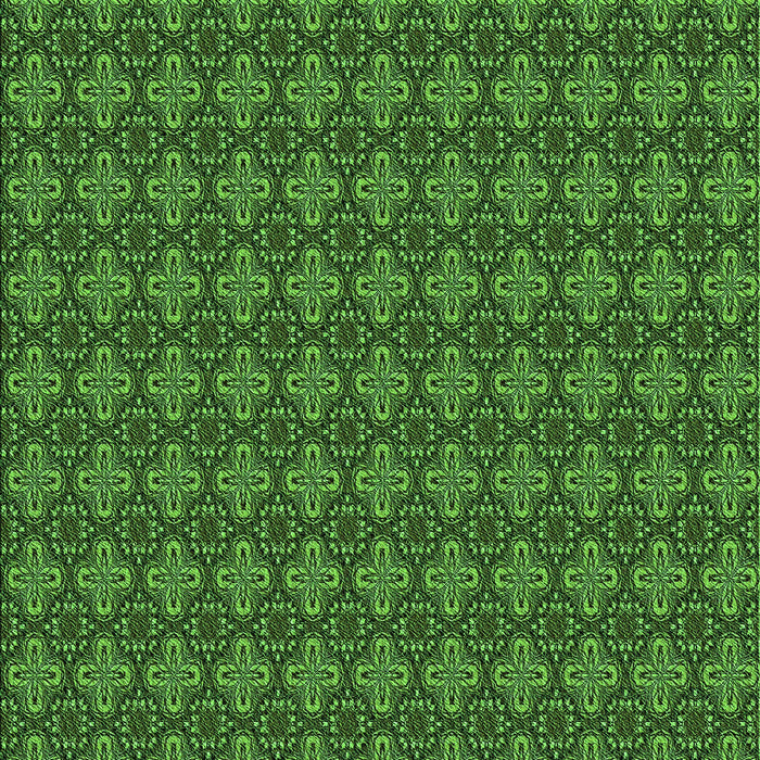 Patterned Deep Emerald Green Rug, pat3680grn