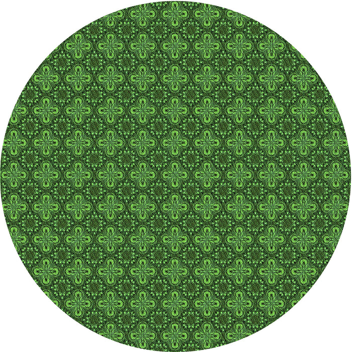 Square Machine Washable Transitional Deep Emerald Green Rug in a Living Room, wshpat3680grn