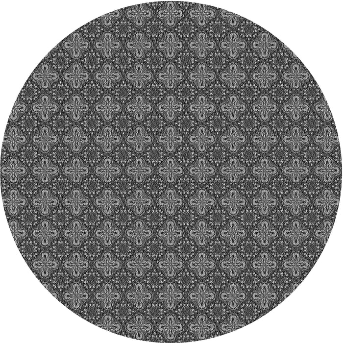 Square Machine Washable Transitional Dark Gray Black Rug in a Living Room, wshpat3680gry