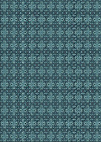 Machine Washable Transitional Deep-Sea Blue Rug, wshpat3680lblu