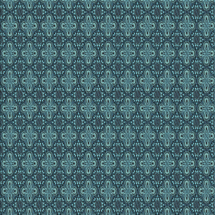 Machine Washable Transitional Deep-Sea Blue Rug, wshpat3680lblu