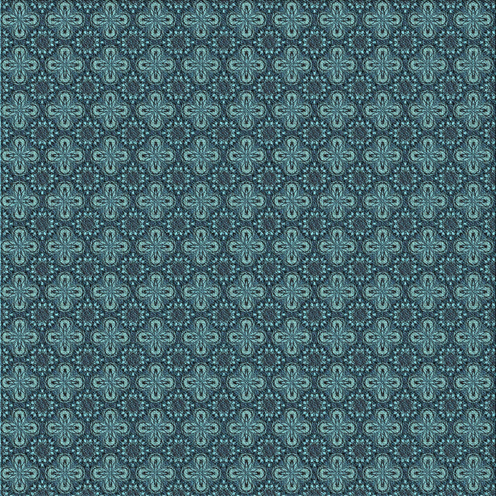 Round Patterned Deep-Sea Blue Rug, pat3680lblu