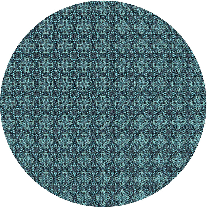 Square Patterned Deep-Sea Blue Rug, pat3680lblu