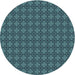 Square Patterned Deep-Sea Blue Rug, pat3680lblu