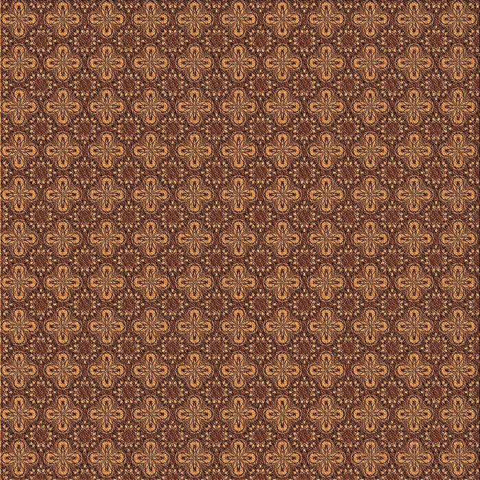 Round Patterned Orange Rug, pat3680org