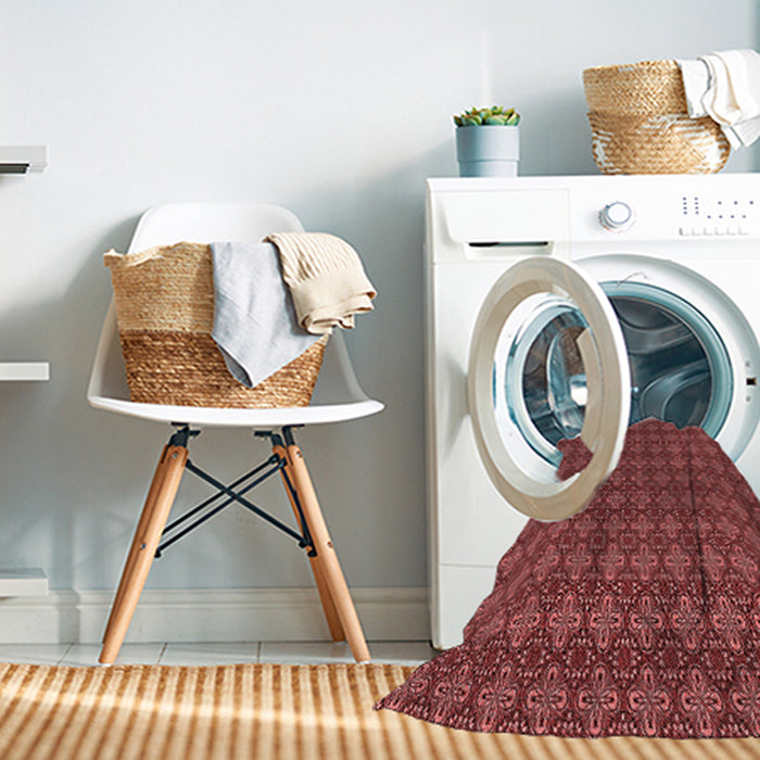 Machine Washable Transitional Red Rug in a Washing Machine, wshpat3680rd