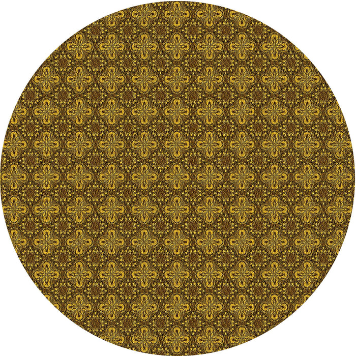 Square Machine Washable Transitional Caramel Brown Rug in a Living Room, wshpat3680yw