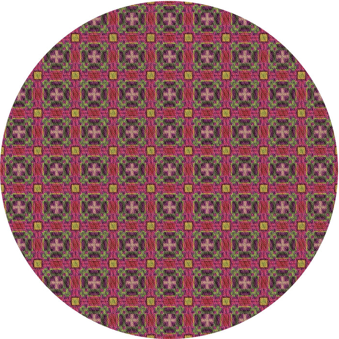 Square Patterned Dark Gold Brown Rug, pat3681brn