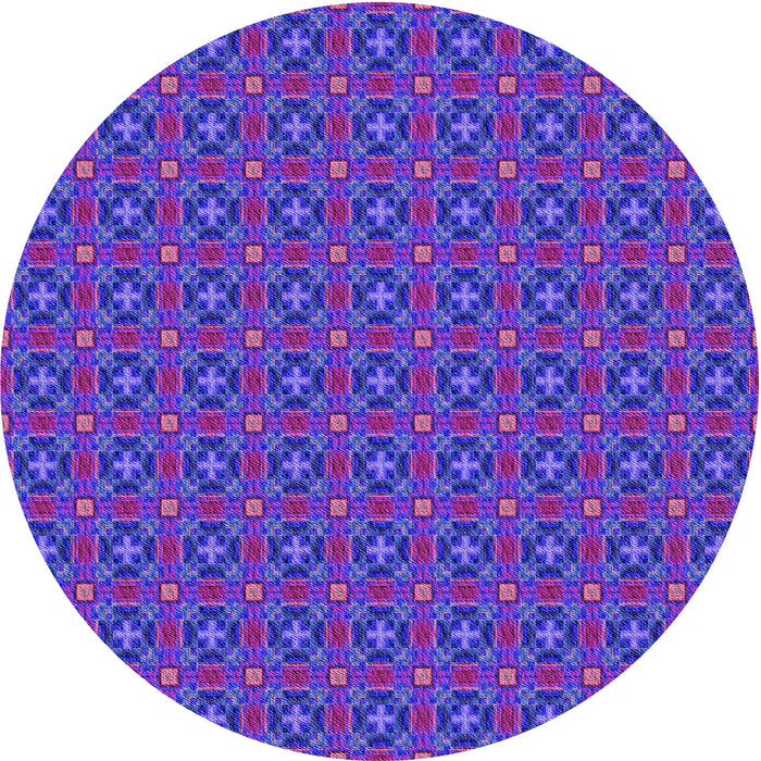 Square Patterned Blue Lotus Blue Rug, pat3681pur