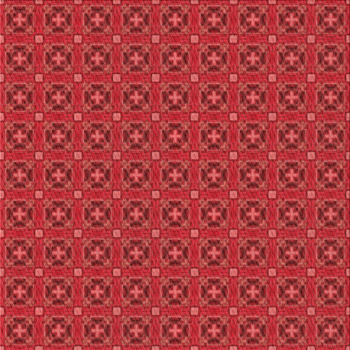 Round Patterned Red Rug, pat3681rd