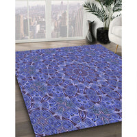 Patterned Light Slate Blue Rug, pat3682blu