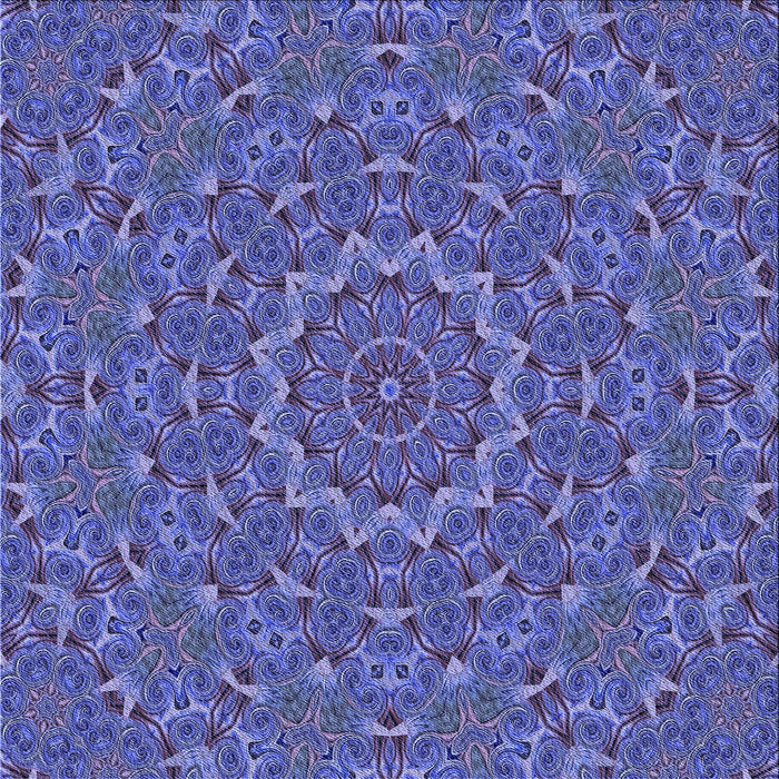 Round Machine Washable Transitional Light Slate Blue Rug, wshpat3682blu