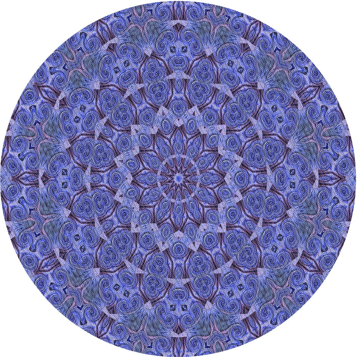 Square Machine Washable Transitional Light Slate Blue Rug in a Living Room, wshpat3682blu