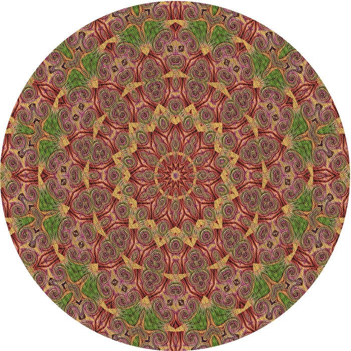 Square Machine Washable Transitional Cinnamon Brown Rug in a Living Room, wshpat3682brn