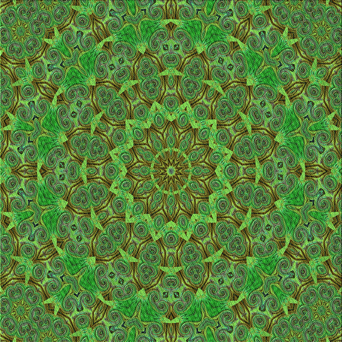 Round Machine Washable Transitional Army Green Rug, wshpat3682grn