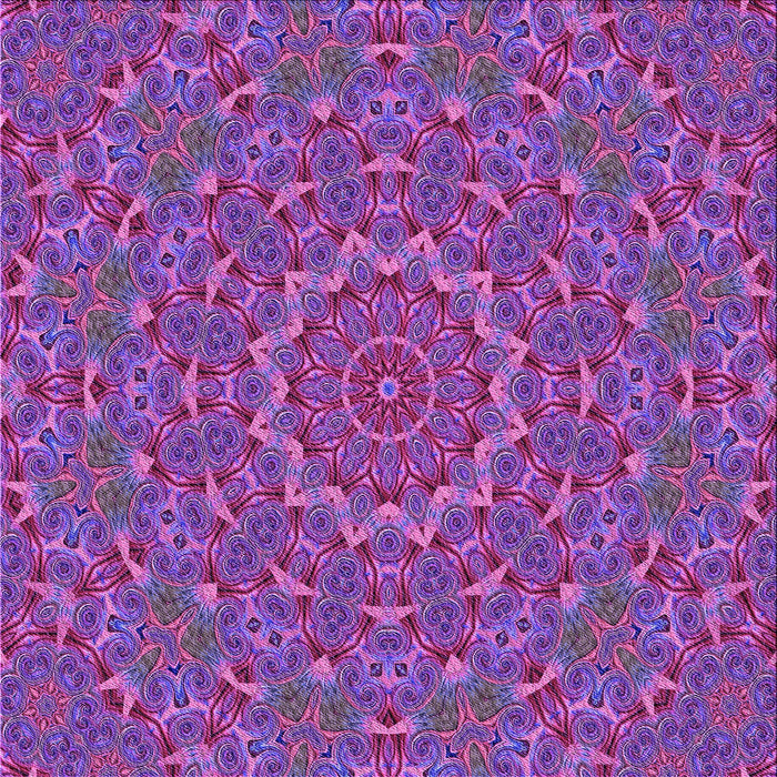 Round Machine Washable Transitional Purple Rug, wshpat3682pur