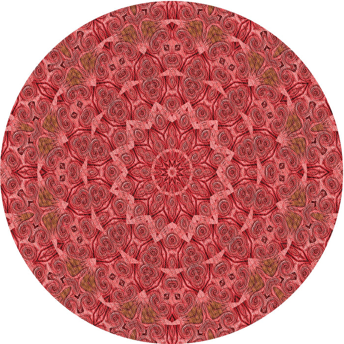 Square Patterned Red Rug, pat3682rd