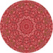 Square Patterned Red Rug, pat3682rd