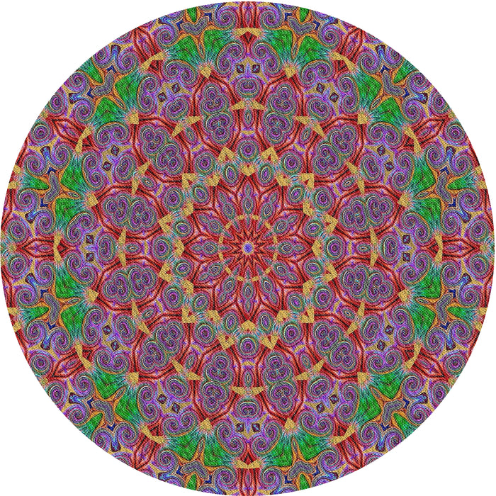 Sideview of Patterned Dark Raspberry Purple Modern Rug, pat3682