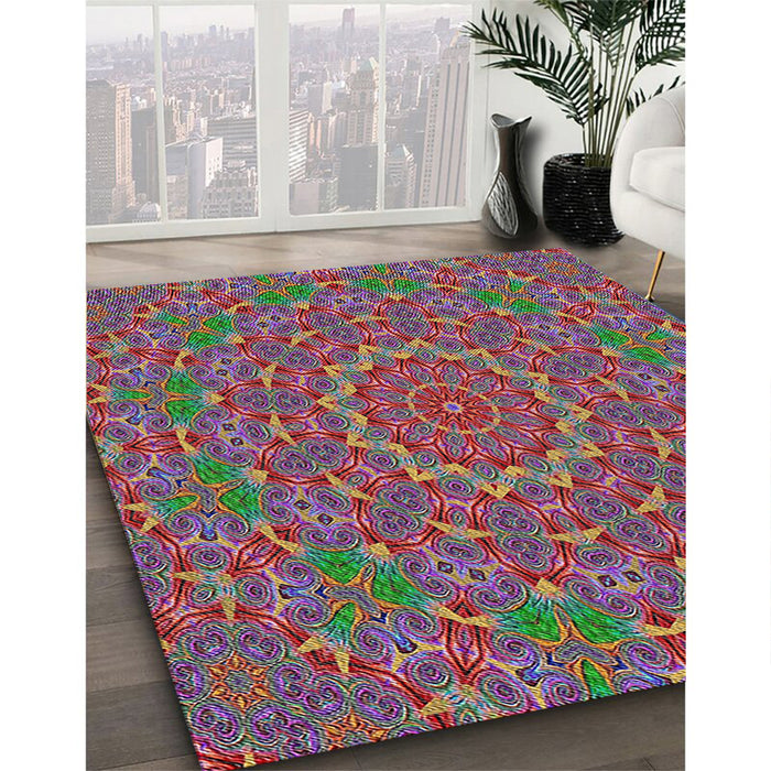Machine Washable Transitional Dark Raspberry Purple Rug in a Family Room, wshpat3682