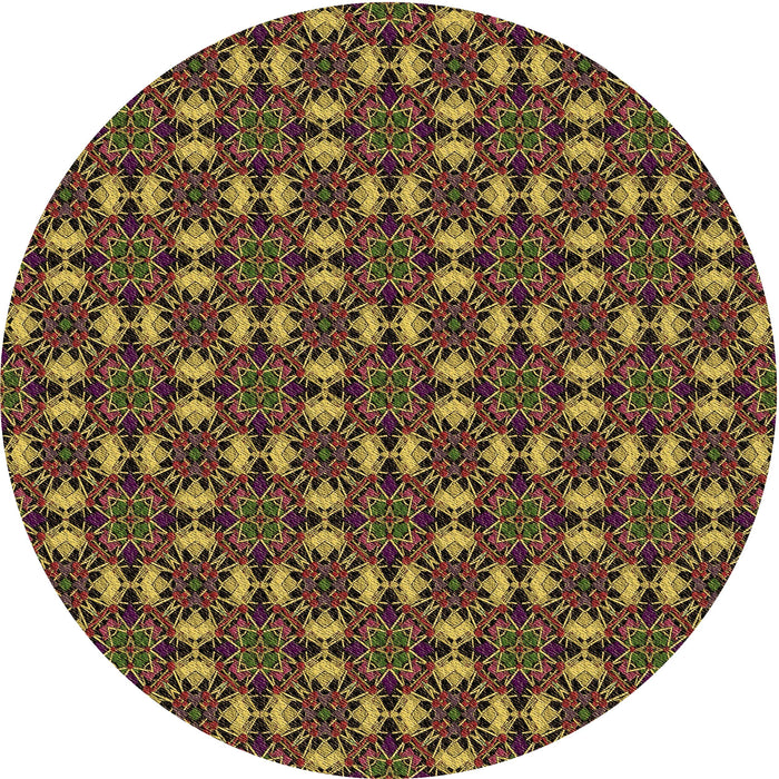 Square Patterned Caramel Brown Rug, pat3683brn