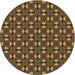 Square Patterned Caramel Brown Rug, pat3683brn