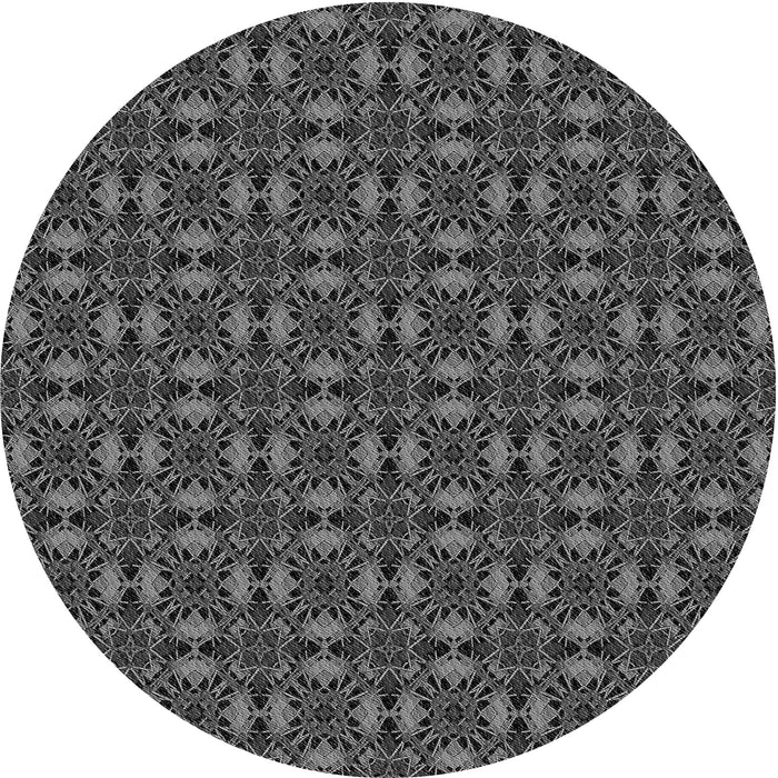 Square Patterned Charcoal Black Rug, pat3683gry