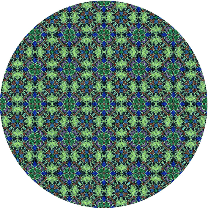 Square Patterned Medium Sea Green Rug, pat3683lblu