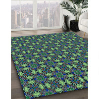 Patterned Medium Sea Green Rug, pat3683lblu