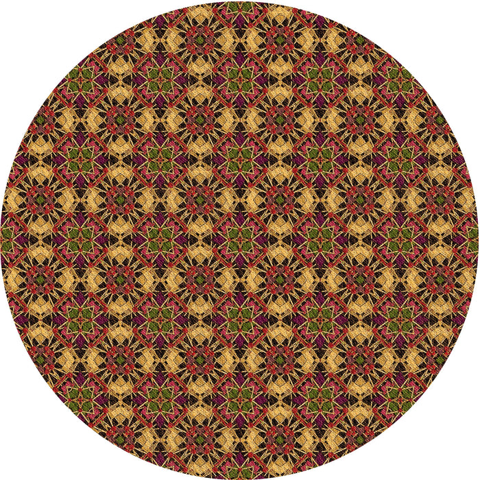 Square Patterned Deep Red Rug, pat3683org