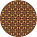 Square Patterned Deep Red Rug, pat3683org