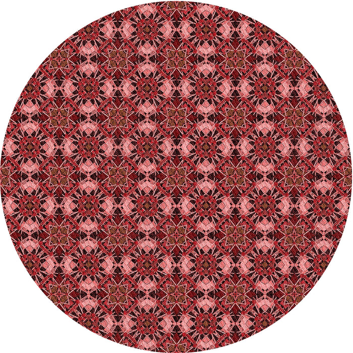 Square Patterned Red Rug, pat3683rd