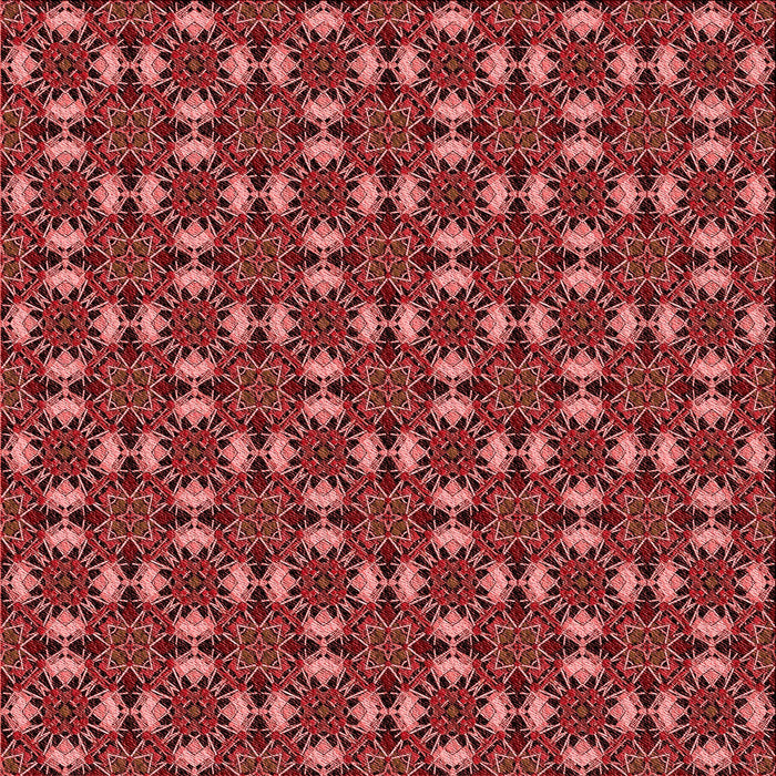 Round Patterned Red Rug, pat3683rd